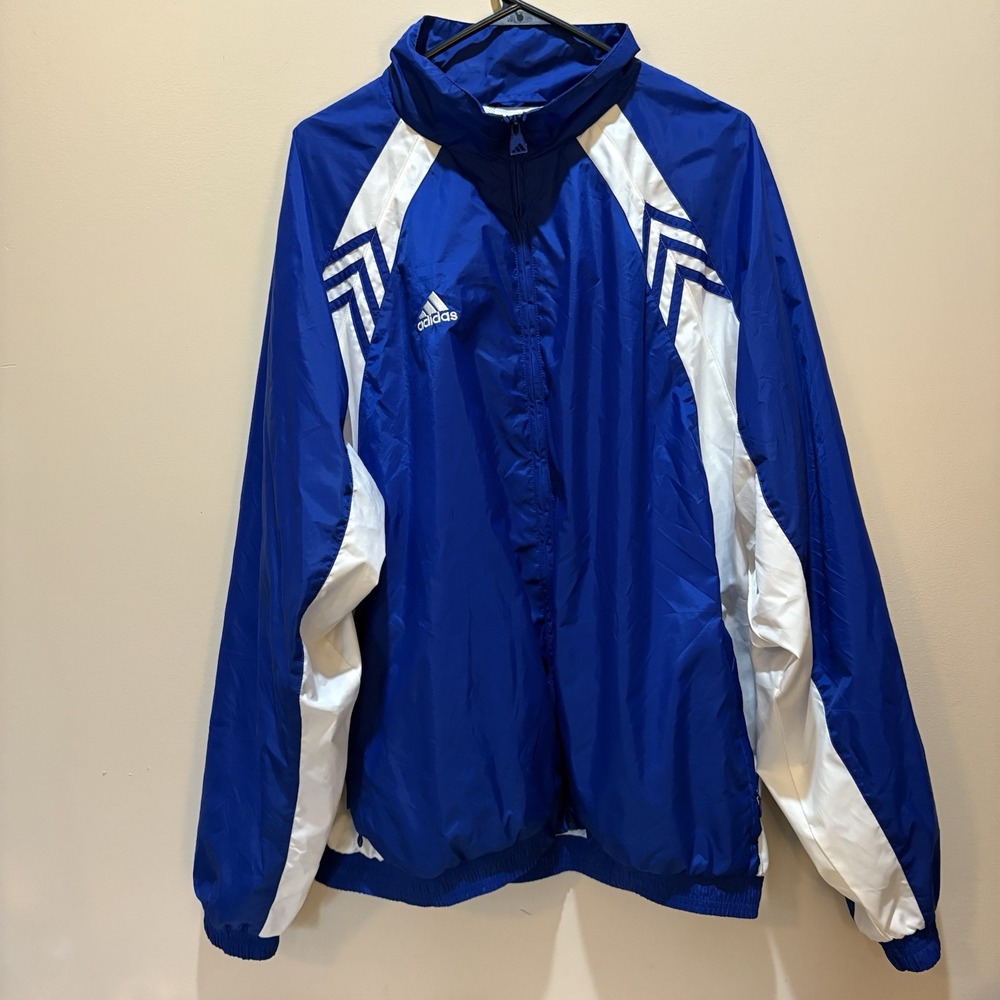 Vintage Adidas Men's Full Zip Mesh Lined Track Windbreaker Jacket Size XL READ‎